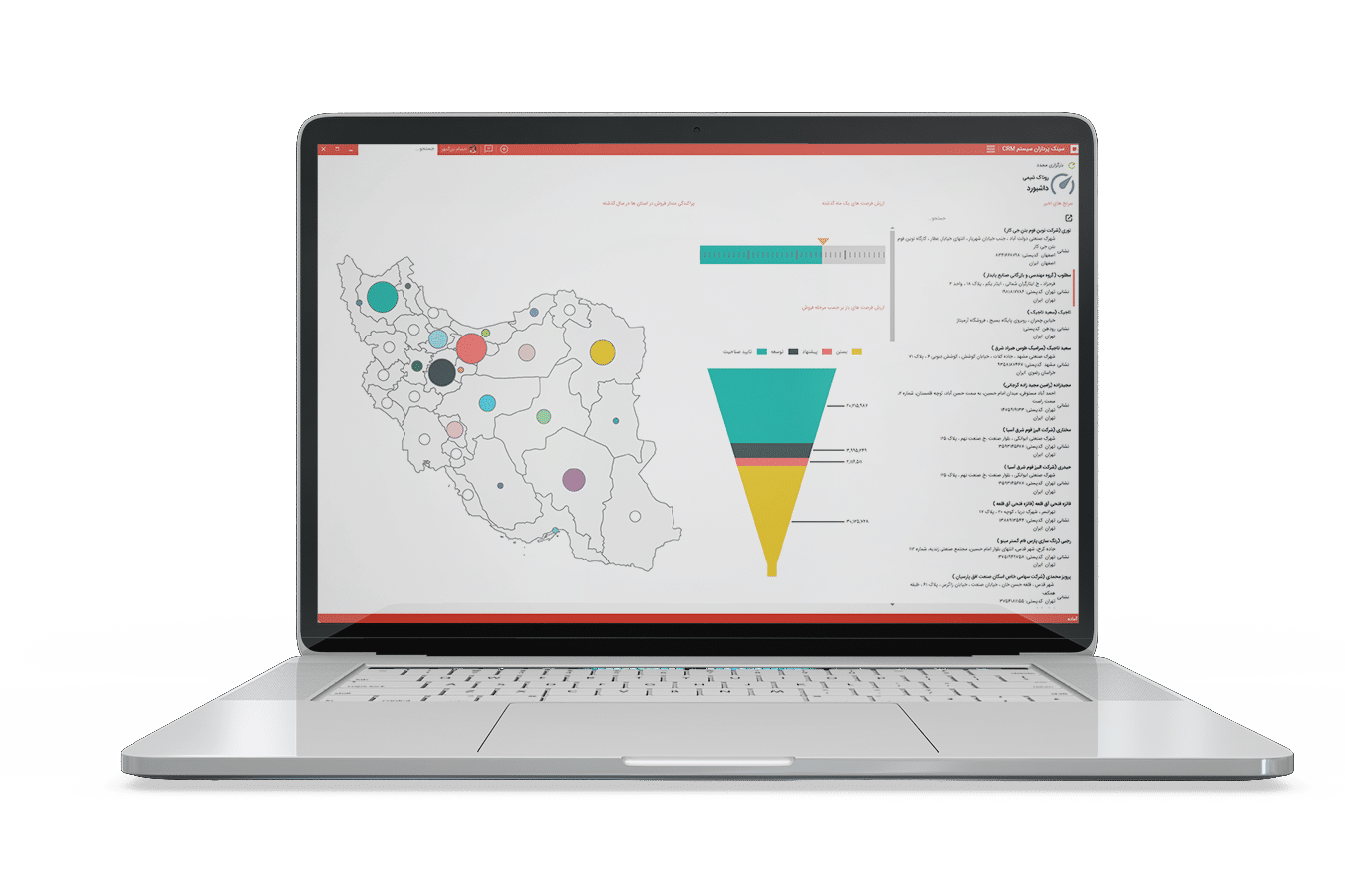 داشبورد مدیر بازاریابی نرم افزار مدیریت ارتباط با مشتری CRM